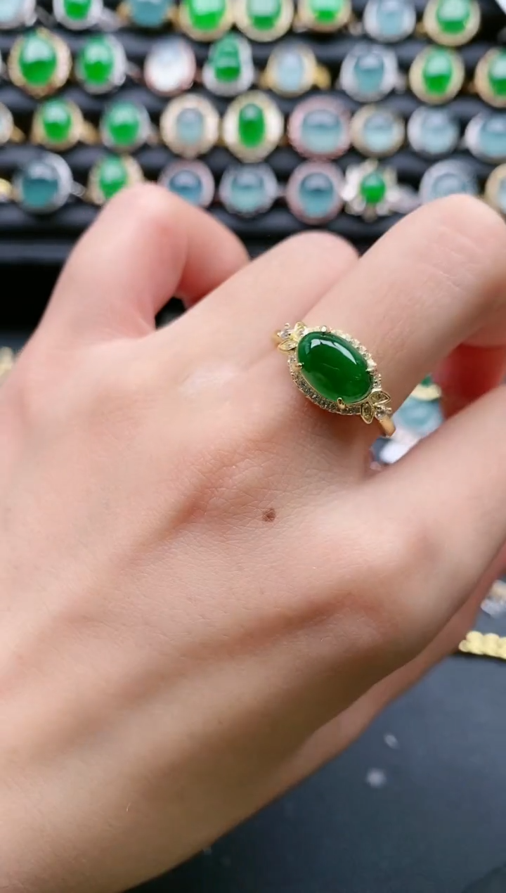 【闪购商品】翡翠戒指银S925镶嵌1111