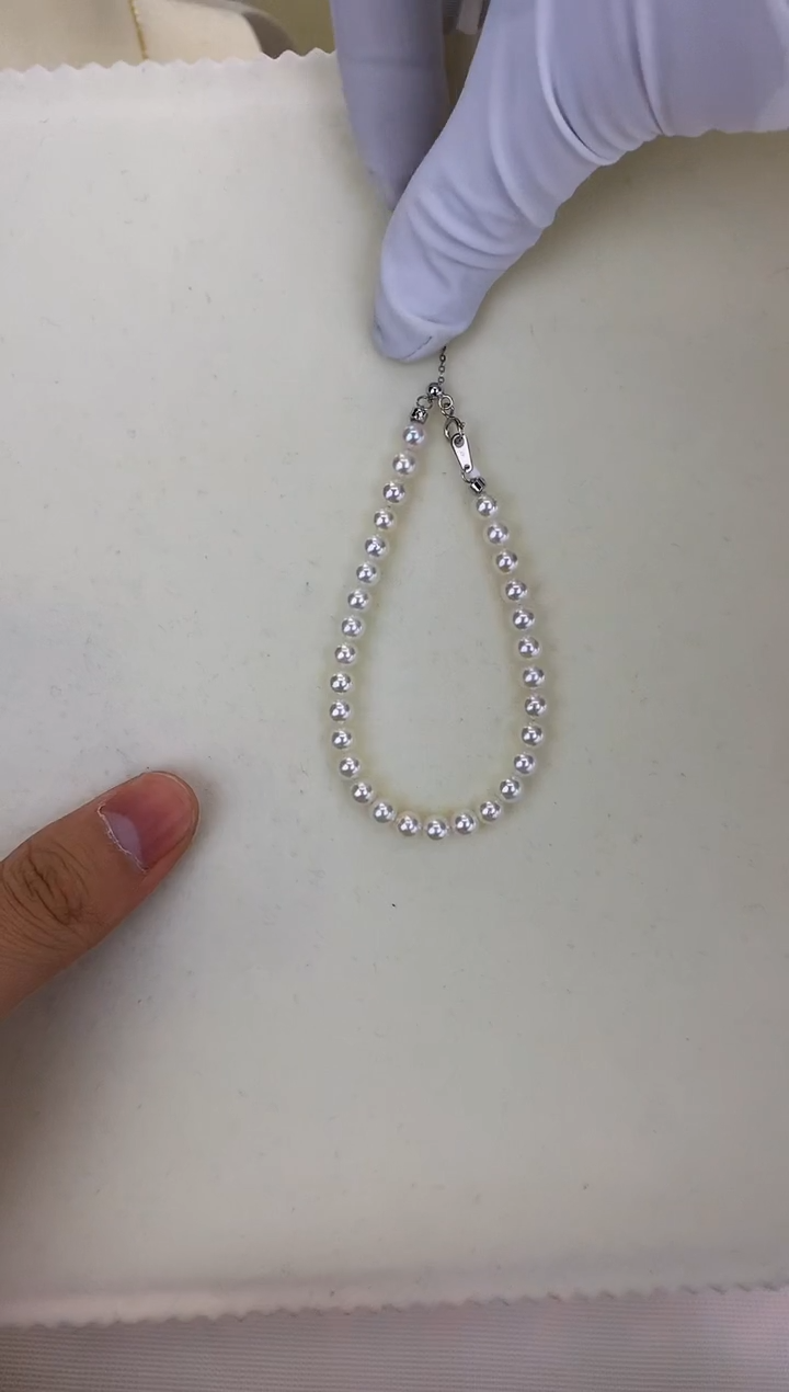 银S925镶嵌DA海水珍珠 GD137 5-6 昭和手链