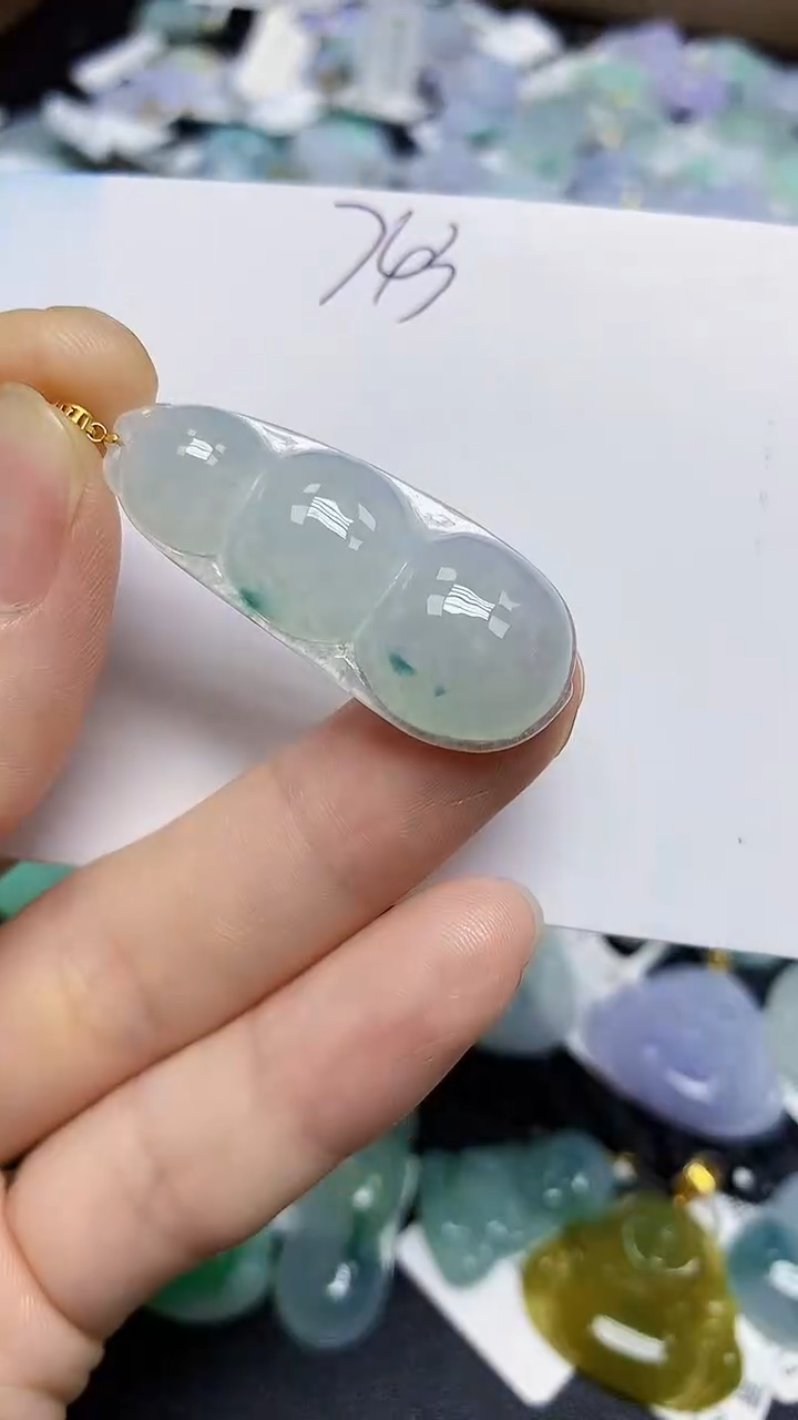 颈饰18K金镶嵌翡翠天然缅甸翡翠A货翡翠百元以上9元证书费自理