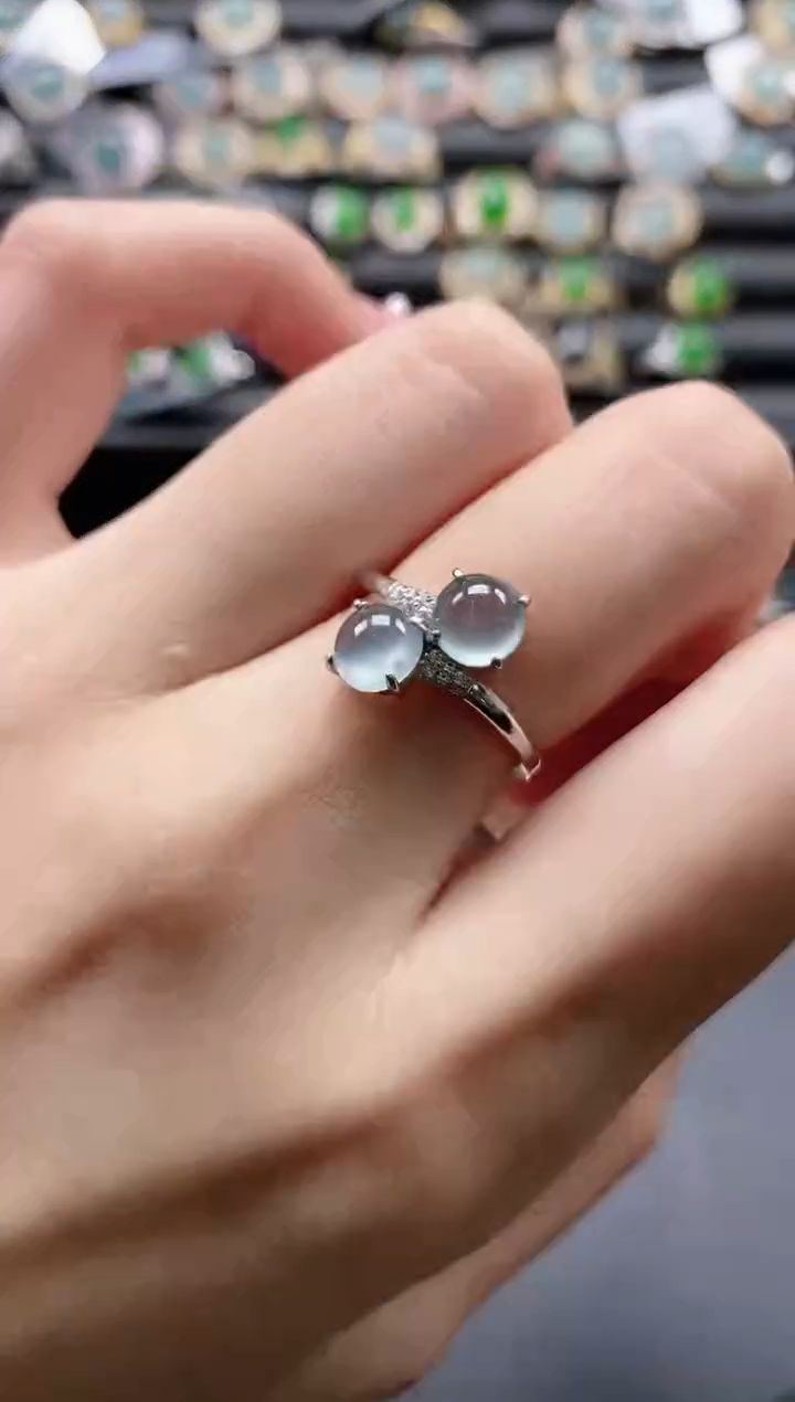 【闪购商品】翡翠戒指银S925镶嵌51511