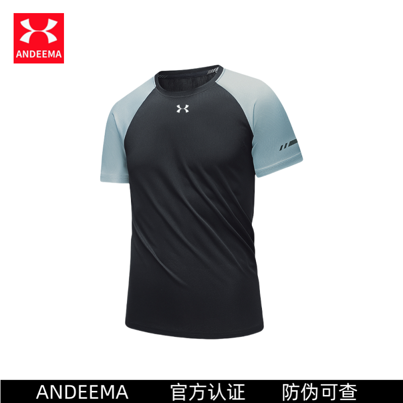 ANDEEMA男士速干宽松圆领男健身休闲户外运动T恤图标吸湿跑步