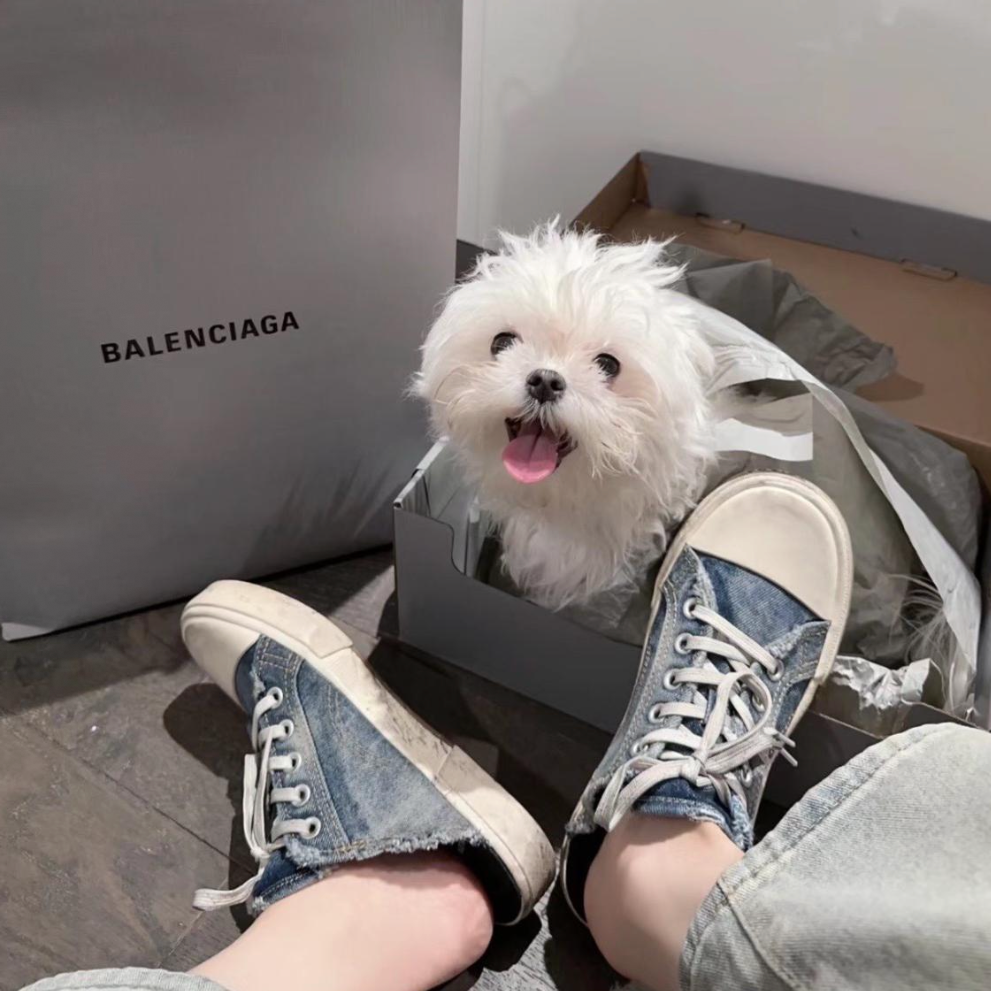 【Tam专属】Balenciaga Paris牛仔半拖 女款 深蓝色