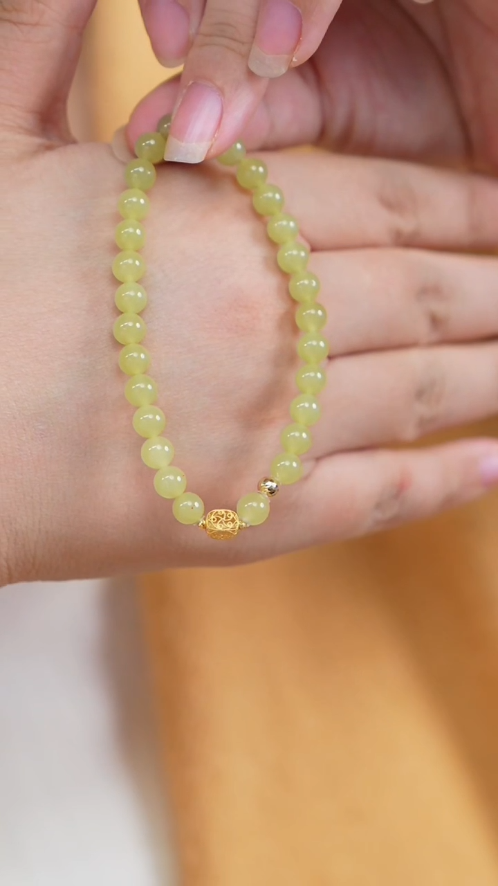 18K金镶嵌手链和田玉LF1150