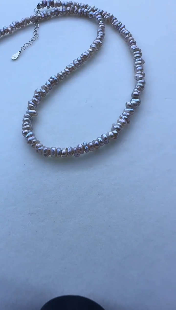 【闪购商品】淡水珍珠项链银S925镶嵌480