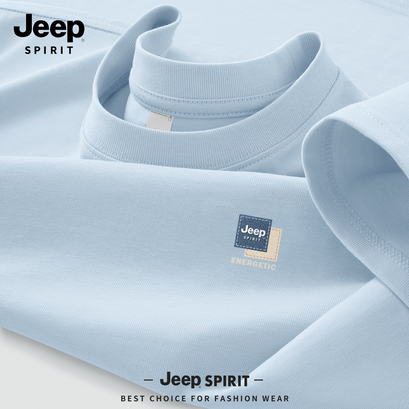JEEP SPIRIT吉普男士短袖t恤衫纯棉男生衣服夏季美式潮流上衣男款