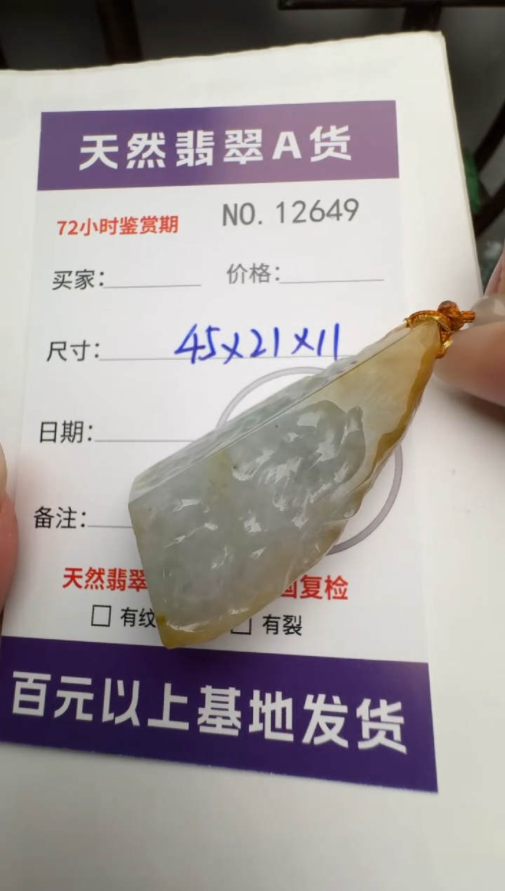 【闪购商品】翡翠颈饰未镶嵌原石12649