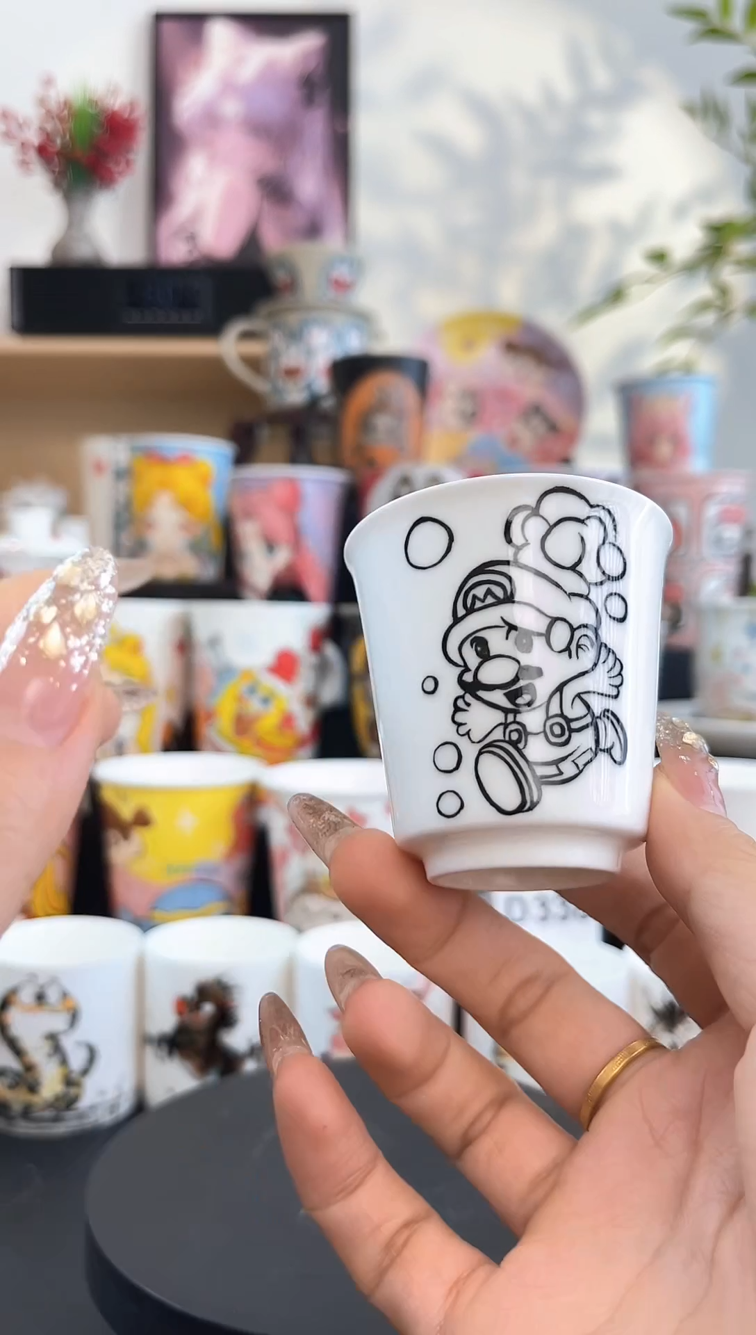 【闪购商品】摆件手工手绘陶瓷小杯杯