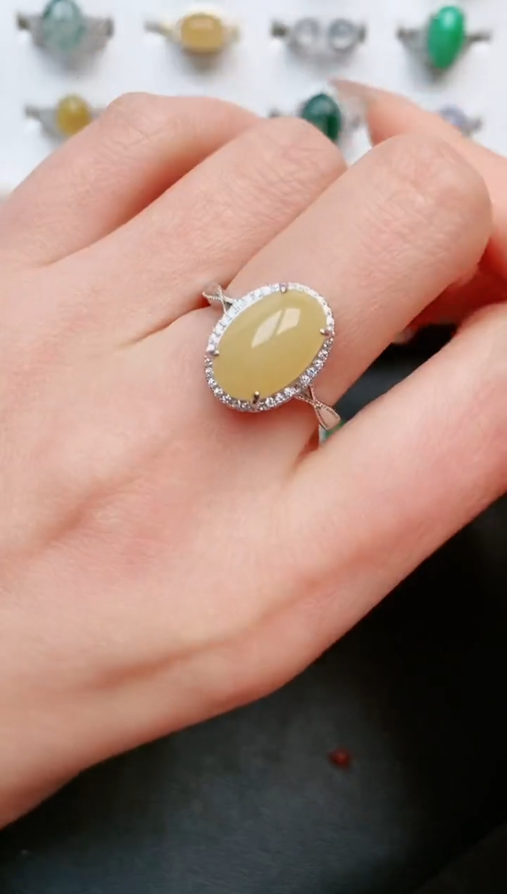 【闪购商品】翡翠戒指银S925镶嵌....