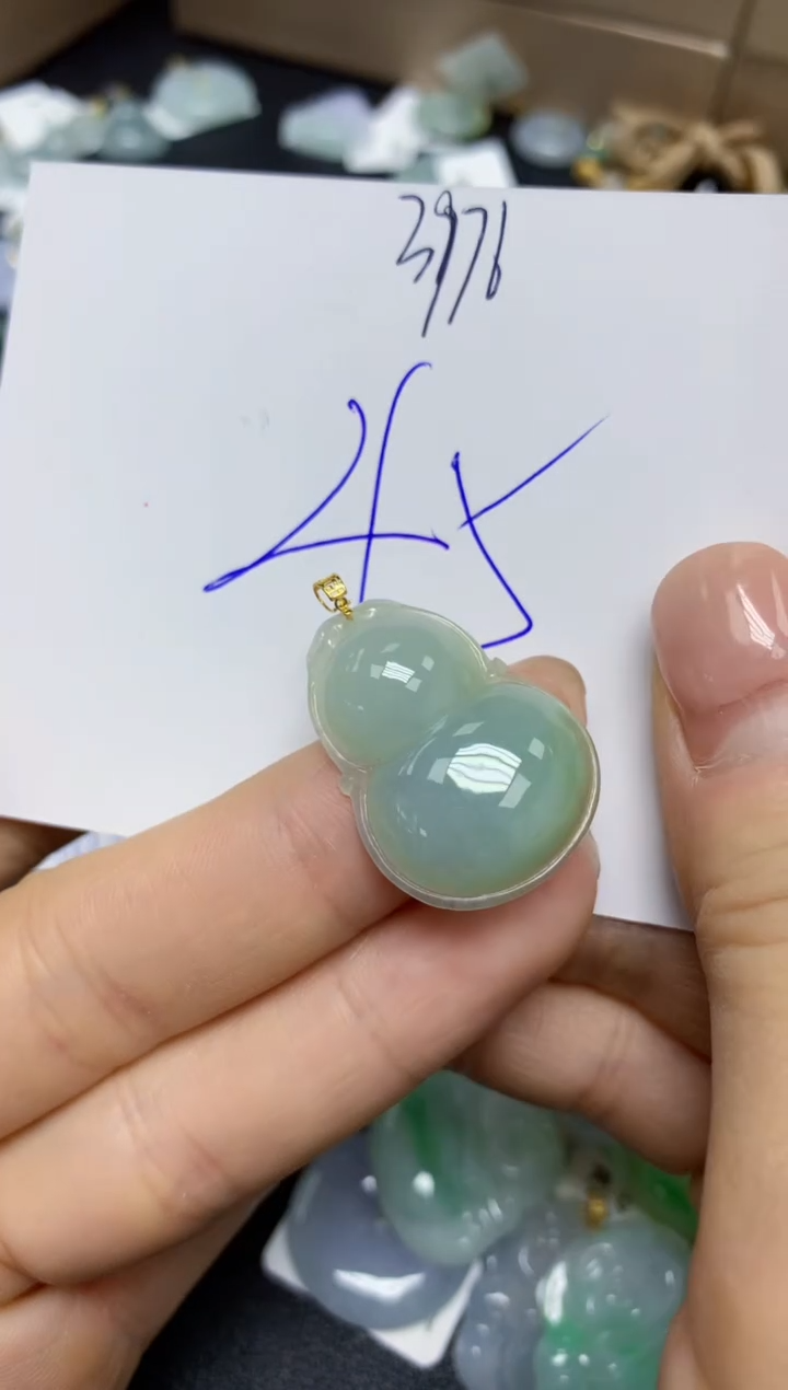 【闪购商品】翡翠挂件18K金镶嵌 天然翡翠A货