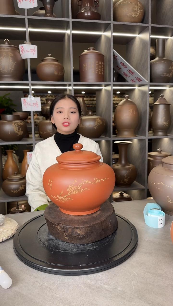 【闪购商品】罐本陶手作坭兴陶1.5斤茶叶罐手工痕迹