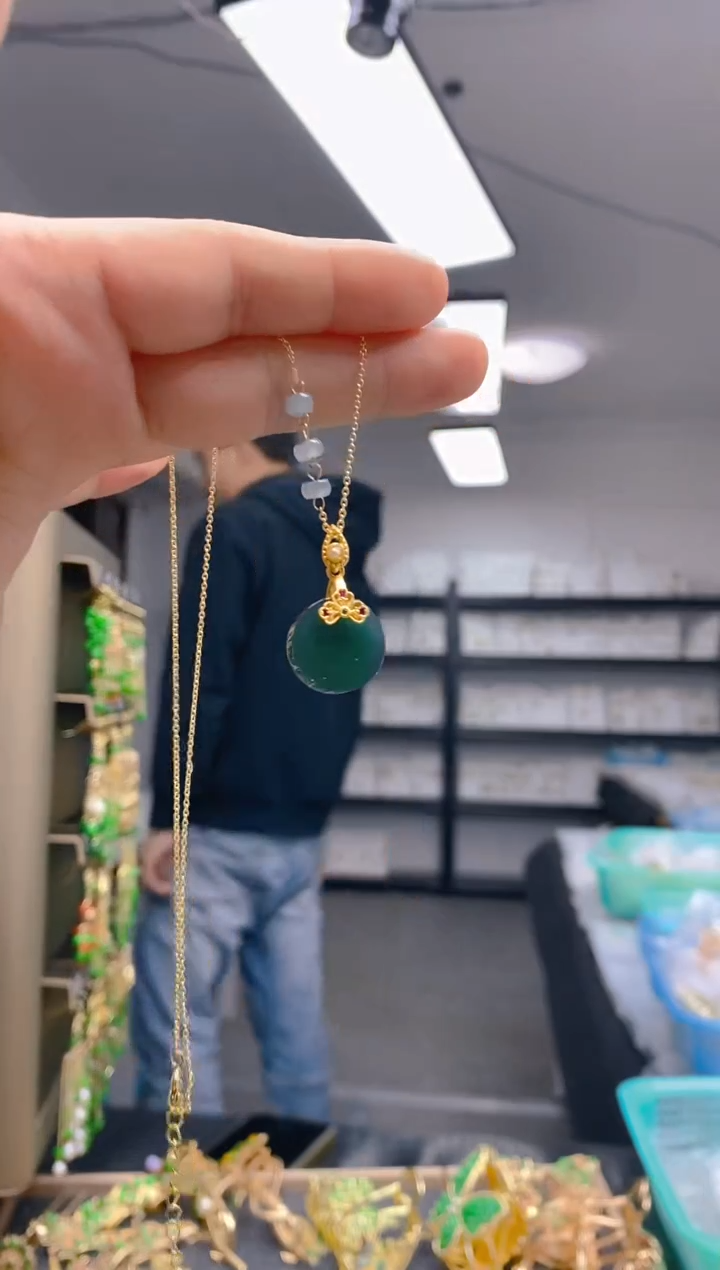 【闪购商品】翡翠耳饰合金0303翡翠锁骨链