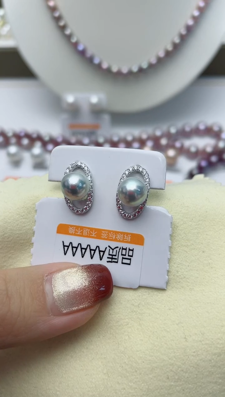 【闪购商品】海水珍珠耳饰银S925镶嵌W13