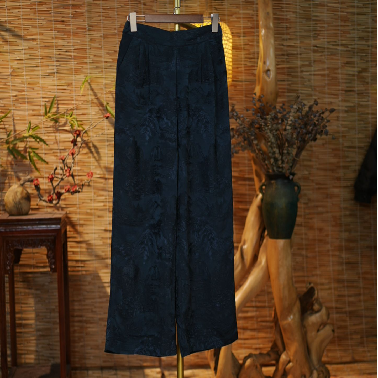 【烟萝醉裤】提花唐装休闲裤直筒裤新中式宽松重磅烟萝醉裤