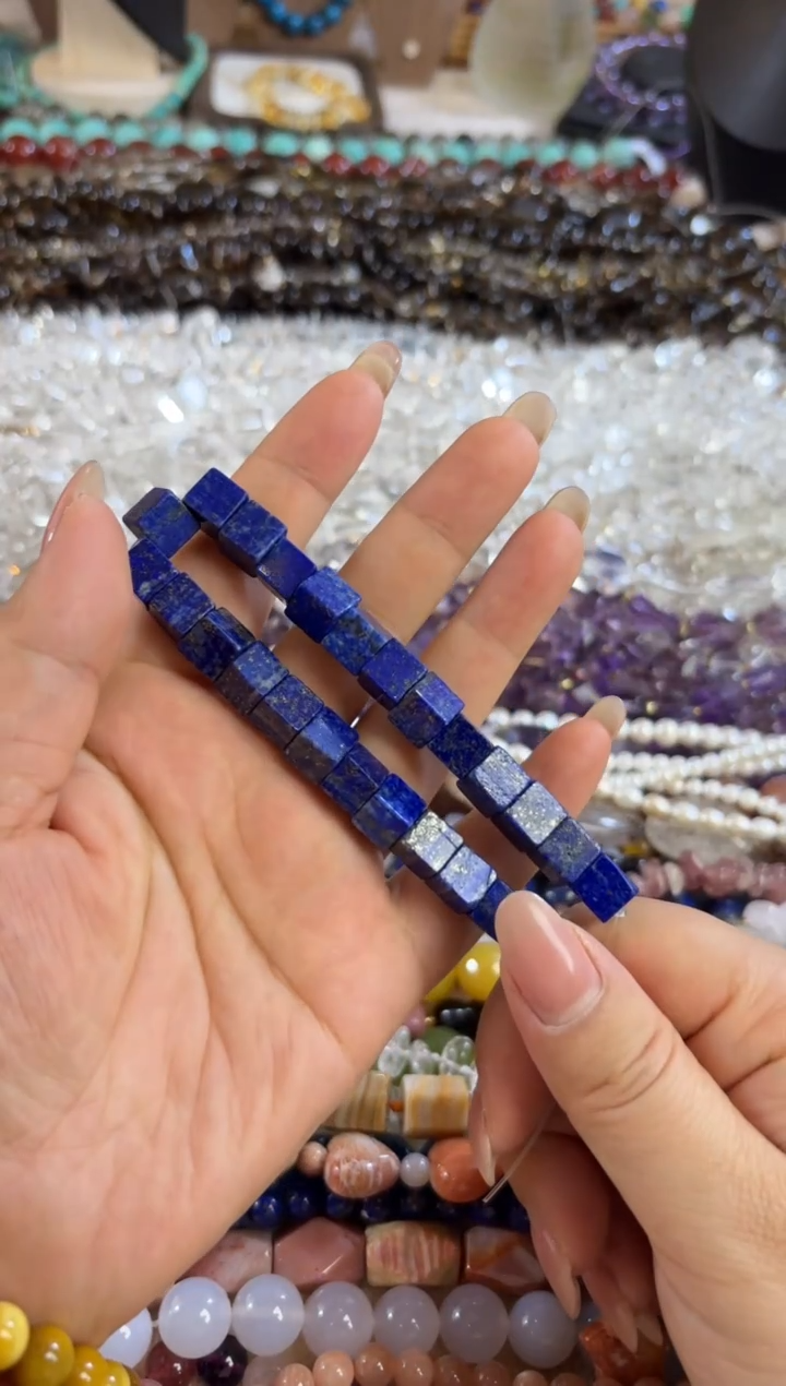 未镶嵌玛瑙/玉髓珠宝半成品天然青金方糖卡8 