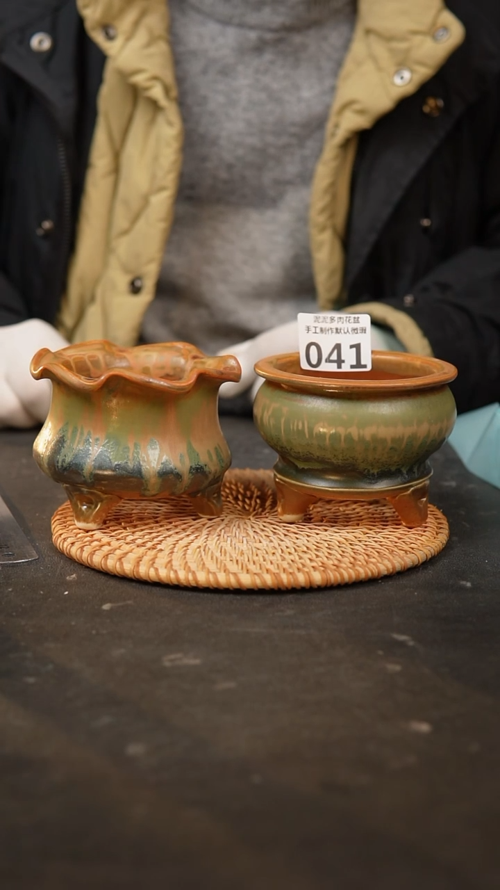 【闪购商品】瓷片041泥泥手工花盆