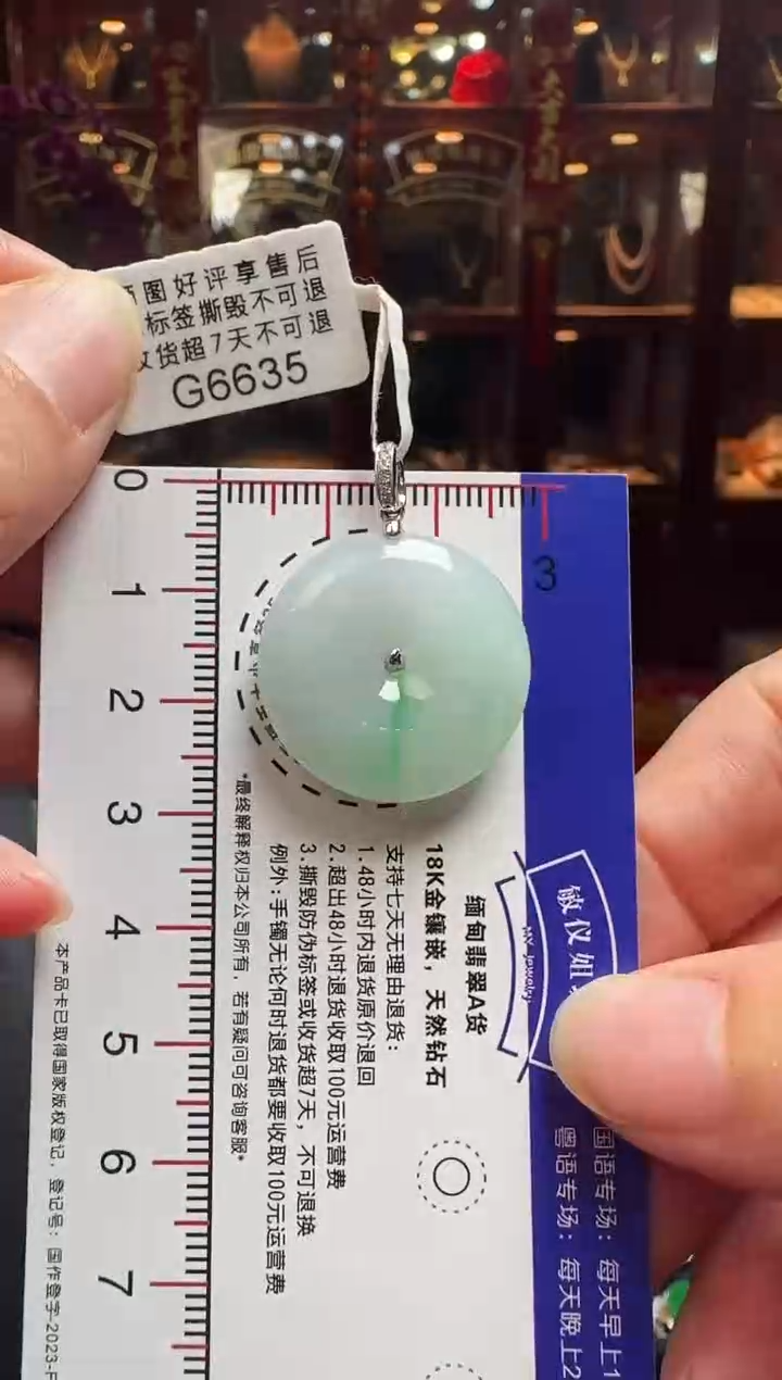 【闪购商品】翡翠颈饰18K金镶嵌G6635平安扣