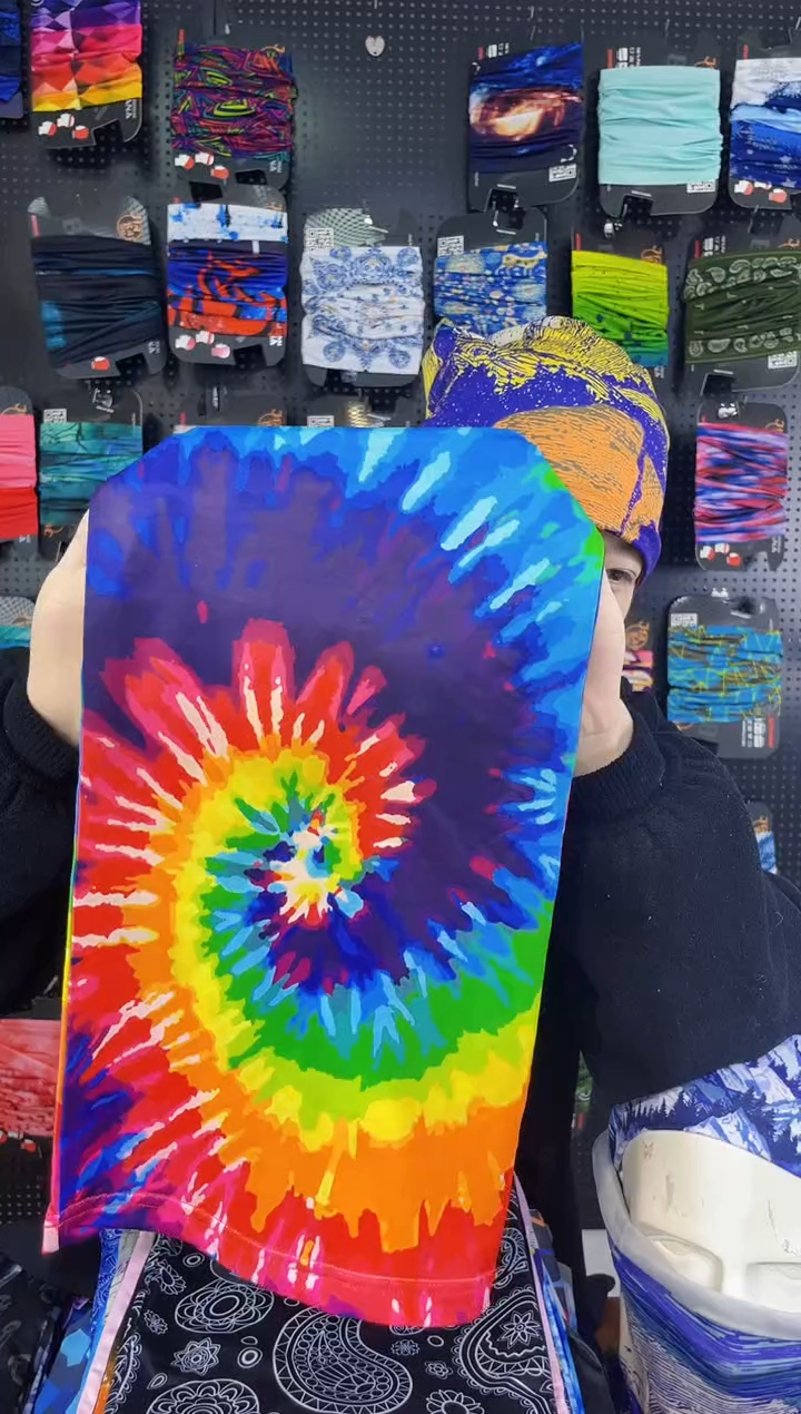 涤纶扎染   孤品面罩围脖百变魔术头巾发带  高货