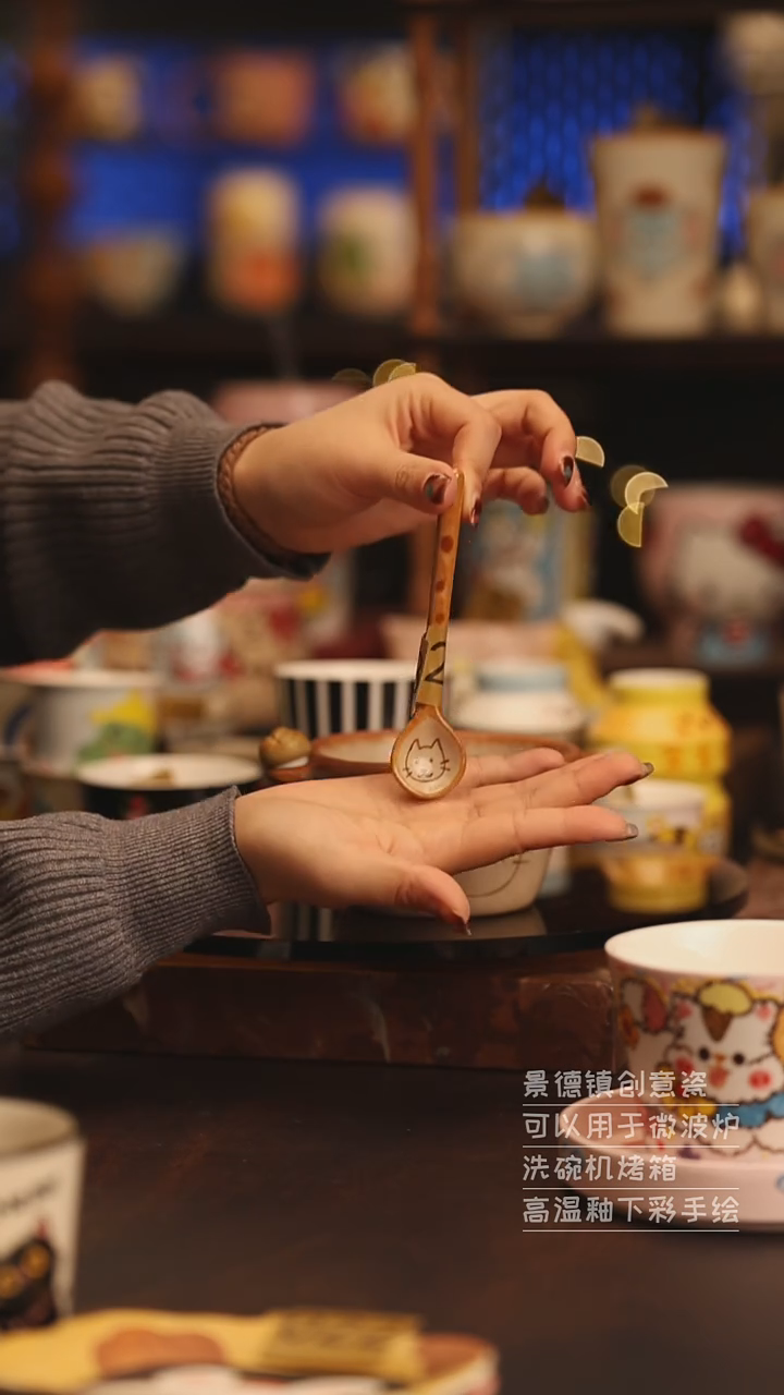 陶瓷景德镇可爱陶瓷釉下彩绘设计师款H268