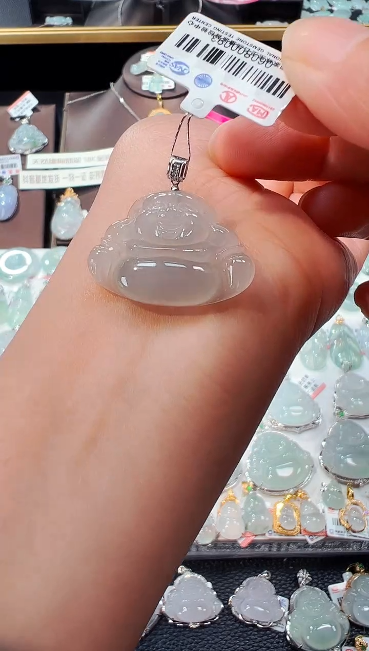 【闪购商品】翡翠吊坠(不含链)18K金镶嵌佛公吊坠093