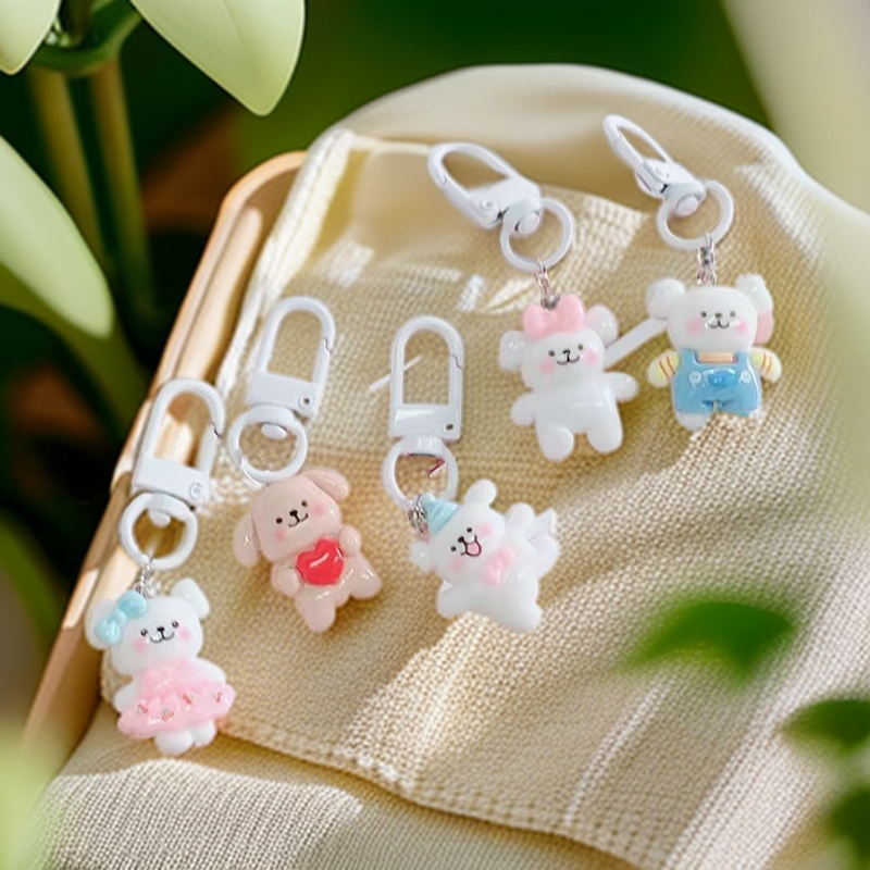 可爱线条小狗钥匙扣儿童书包背包挂件配饰少女心卡通挂件儿童礼物