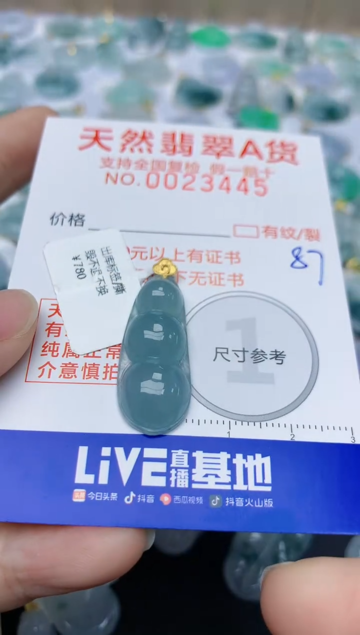 【闪购商品】翡翠颈饰18K金镶嵌天然翡翠A货87