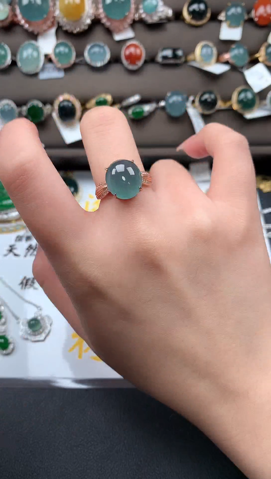 【闪购商品】翡翠戒指银S925镶嵌521412
