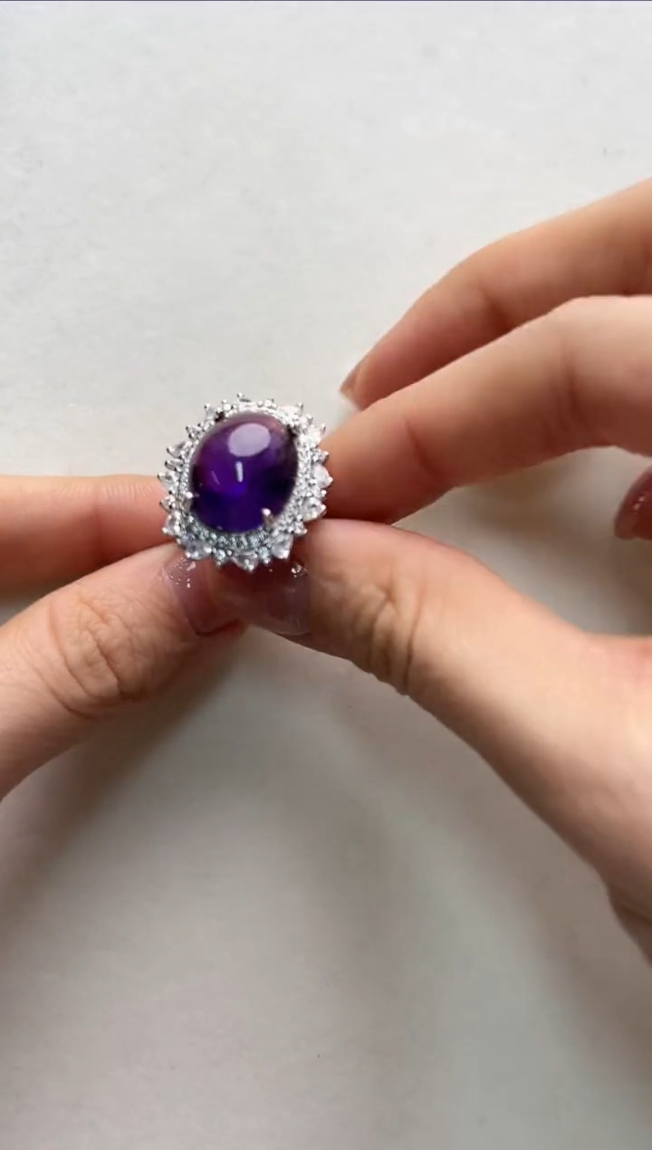 【闪购商品】水晶戒指银S925镶嵌aj3869