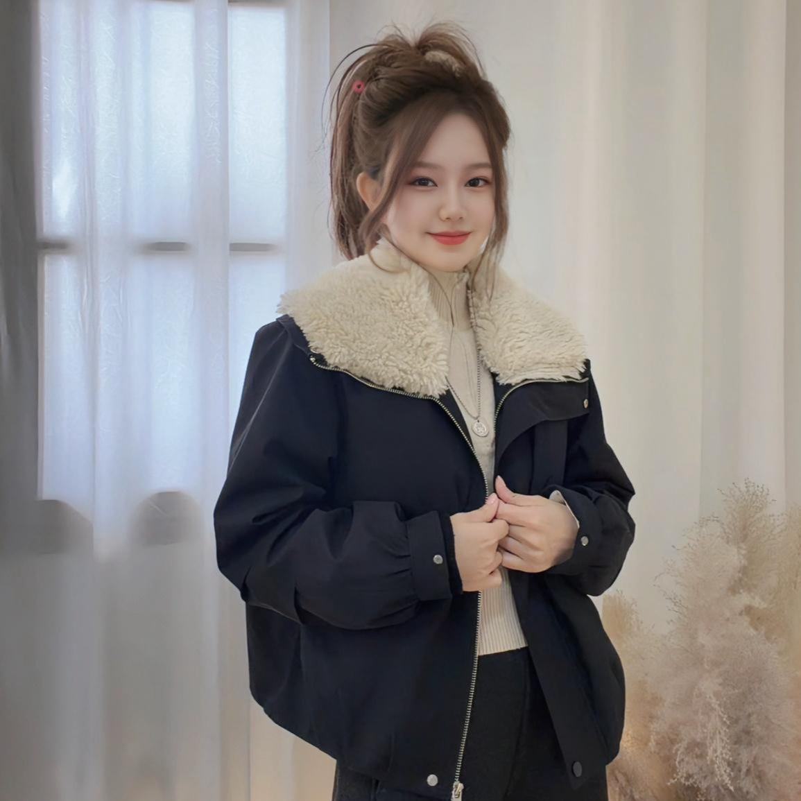 【90白鸭绒】冬季休闲羽绒服百搭2025新款高级感短款翻领保暖外套