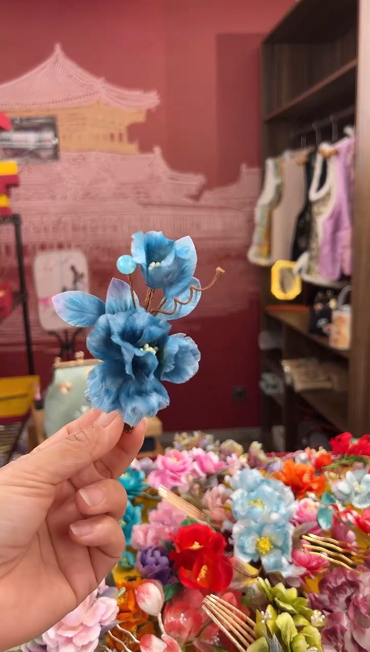 【闪购商品】刺绣非遗绒花（发饰）