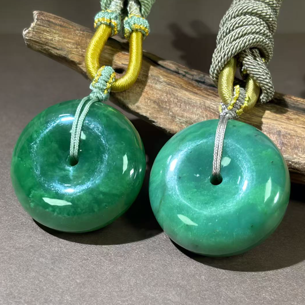 【福袋】天然和田玉碧玉平安扣吊坠（配绳，多样性发一个，微瑕）