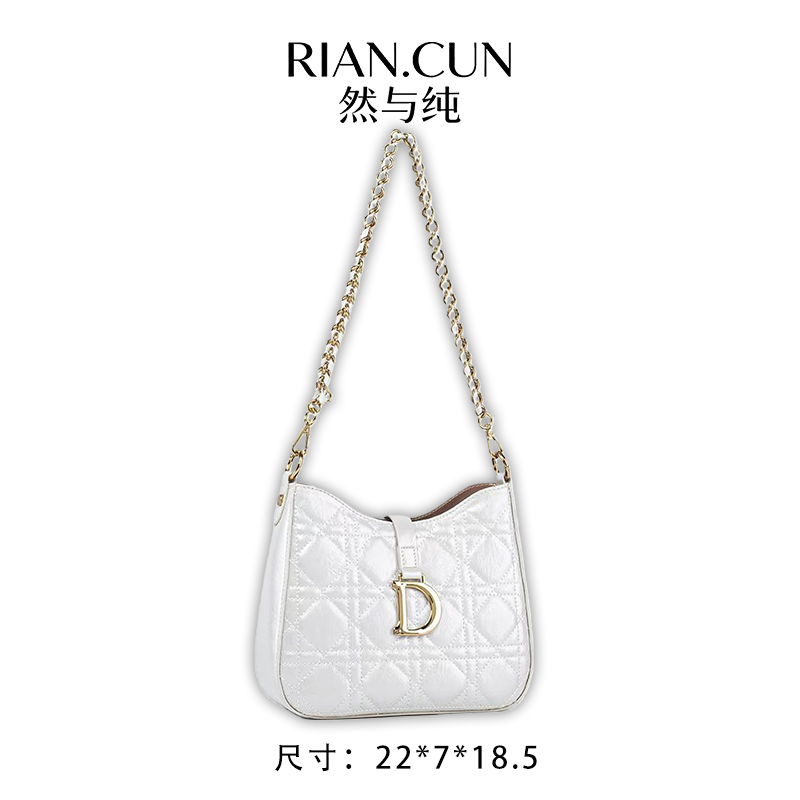 RAIN.CUN2025年新款时尚小众设计斜跨女包 QYX-98188-珍珠白