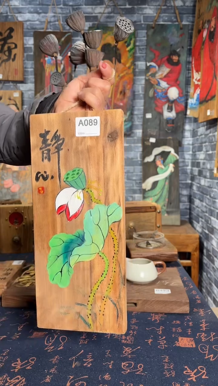 风化老门板丙烯画