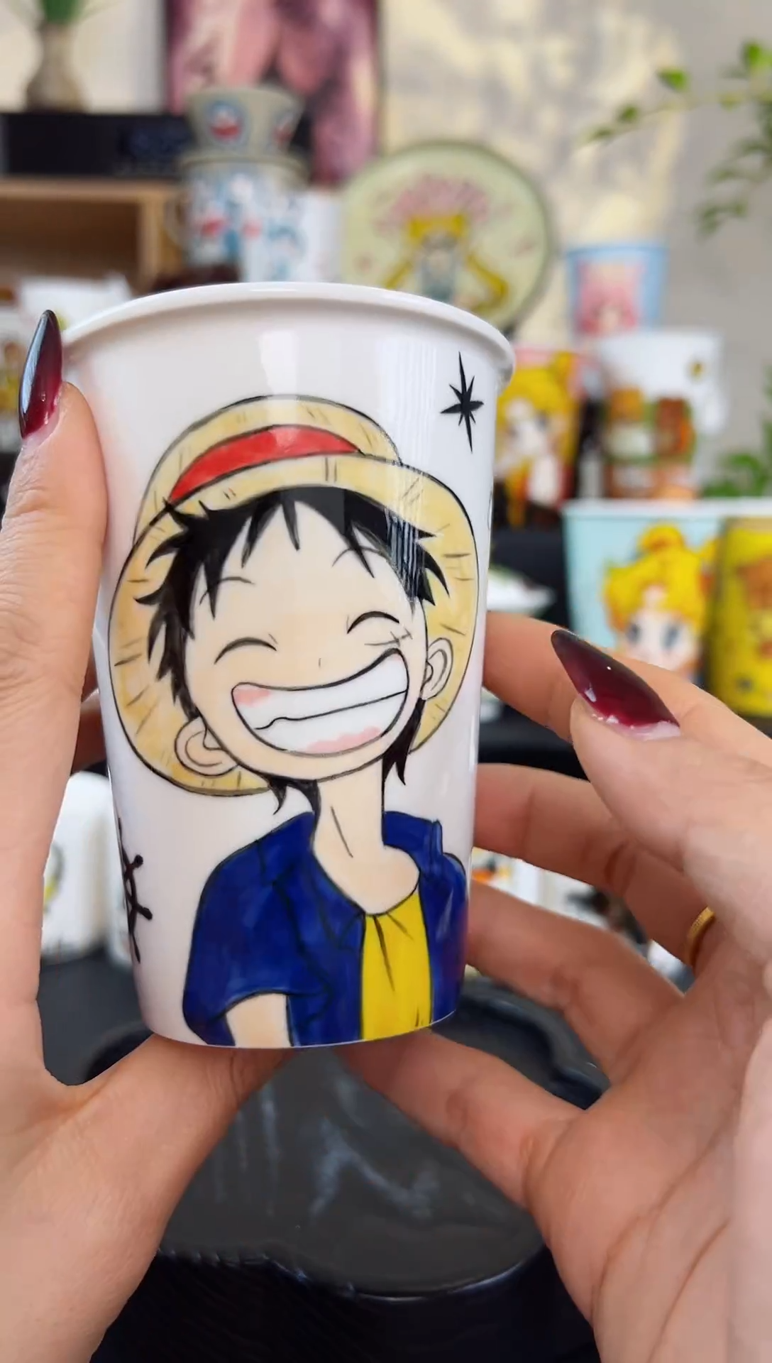 【闪购商品】摆件笙笙漫 手工手绘陶瓷杯杯