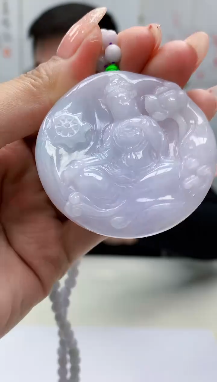 【闪购商品】定制翡翠未镶嵌5152MM-毛货挂件42