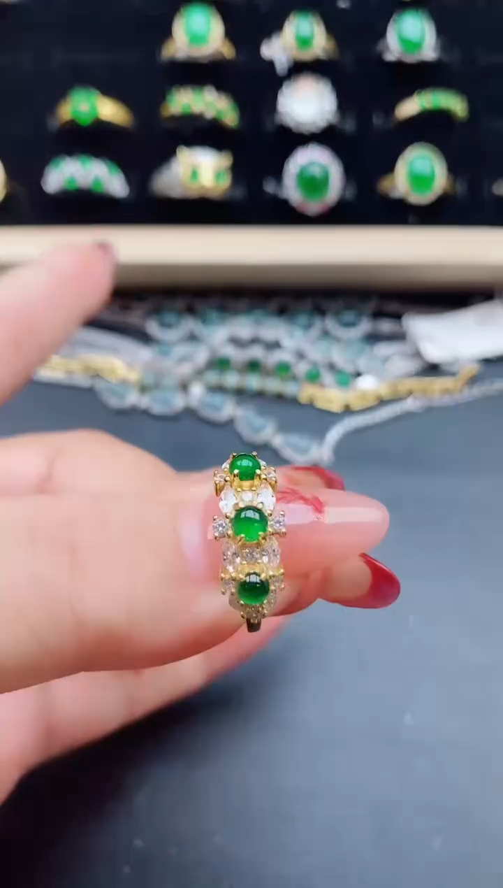【闪购商品】翡翠戒指银S925镶嵌321321