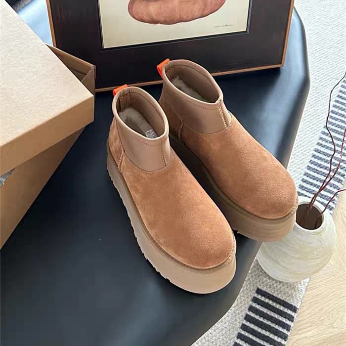 [迪普靴]秋冬季短靴时尚雪地靴5厘米雪地靴低帮