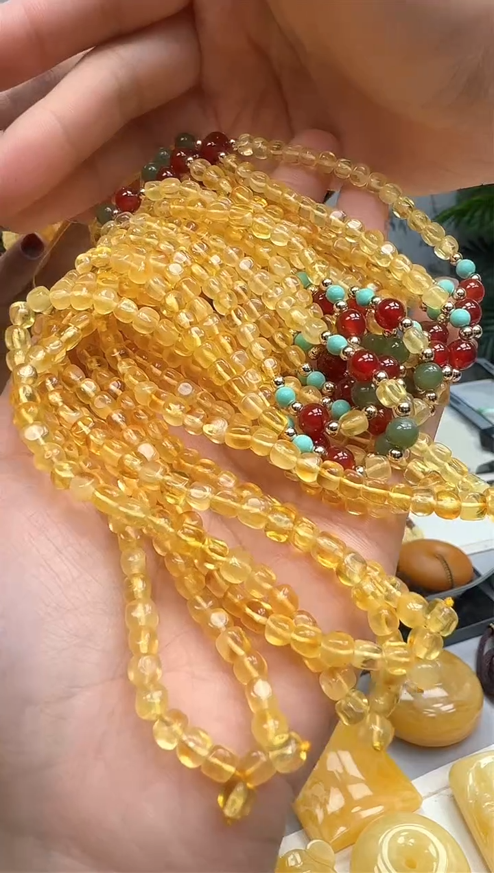 【闪购商品】琥珀裸石未镶嵌配链   多样性发一