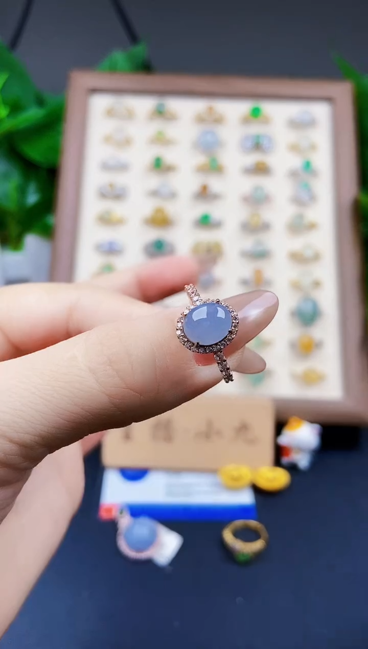 翡翠戒指银S925镶嵌21