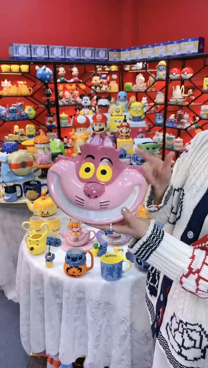 【闪购商品】.@@陶瓷柴郡猫储物罐