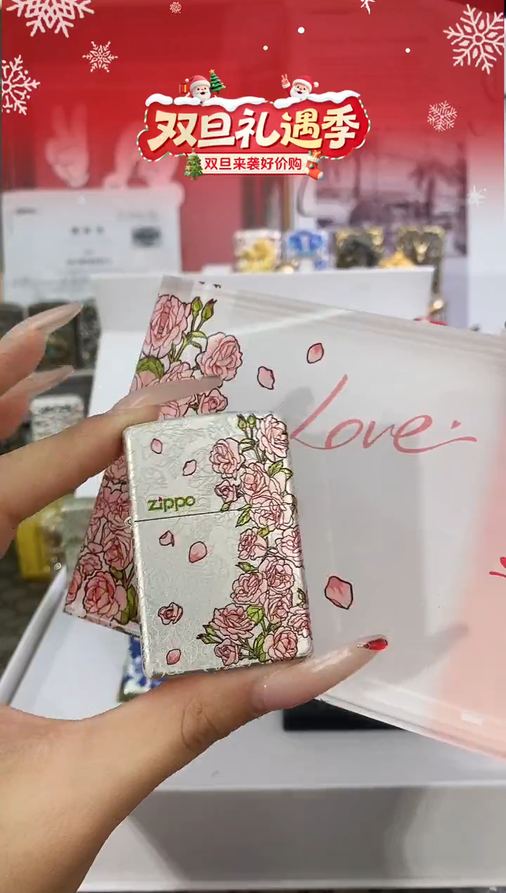 镜面热恋玫瑰zippo