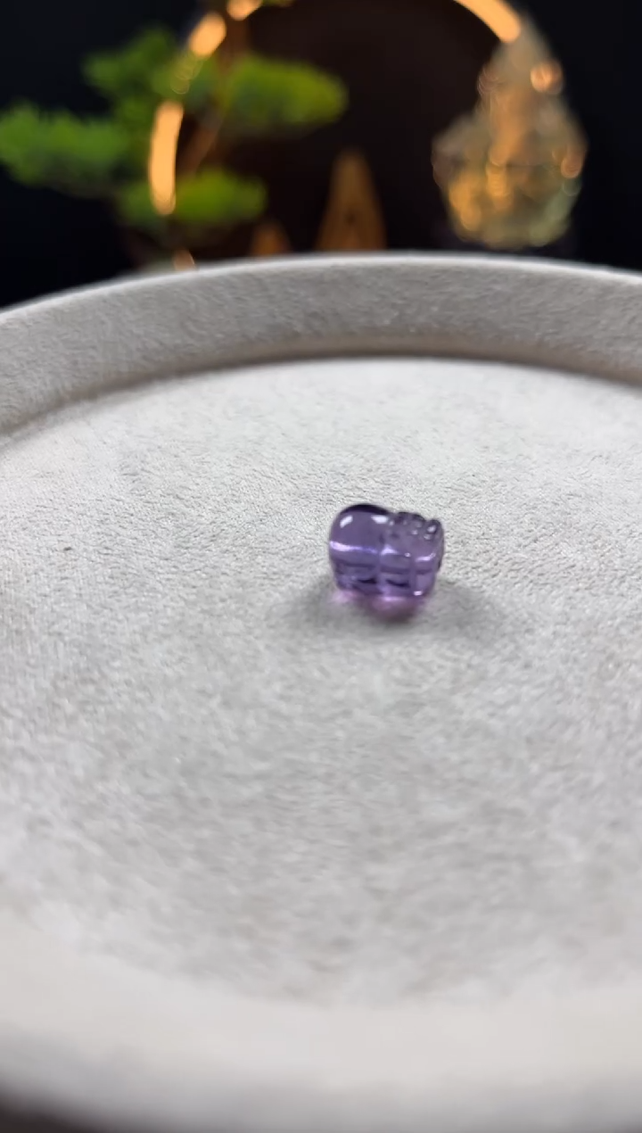 未镶嵌手链紫晶小*儿天然紫水晶貔貅单珠8mm