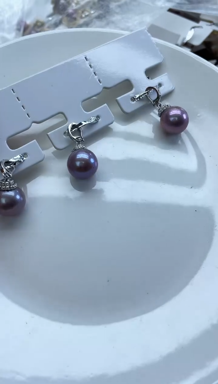 未镶嵌吊坠淡水珍珠紫色系 13mm（多样性发一）