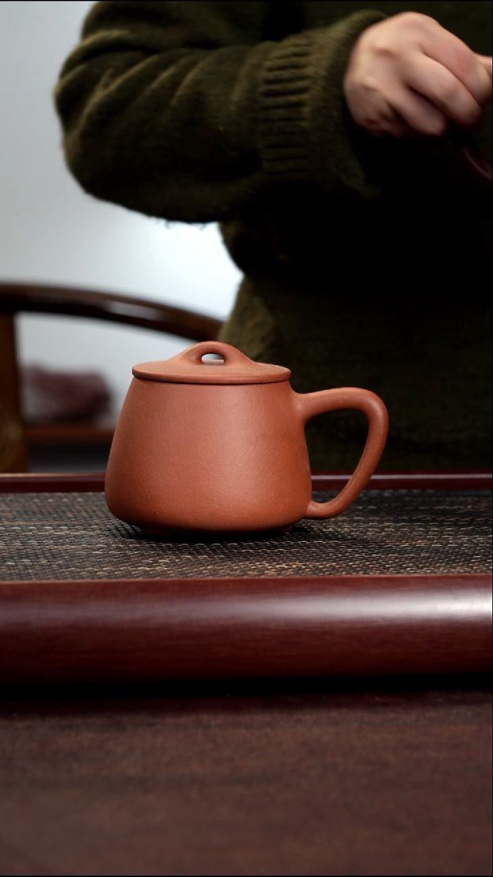 茶杯紫砂尾单红将坡石瓢无礼盒