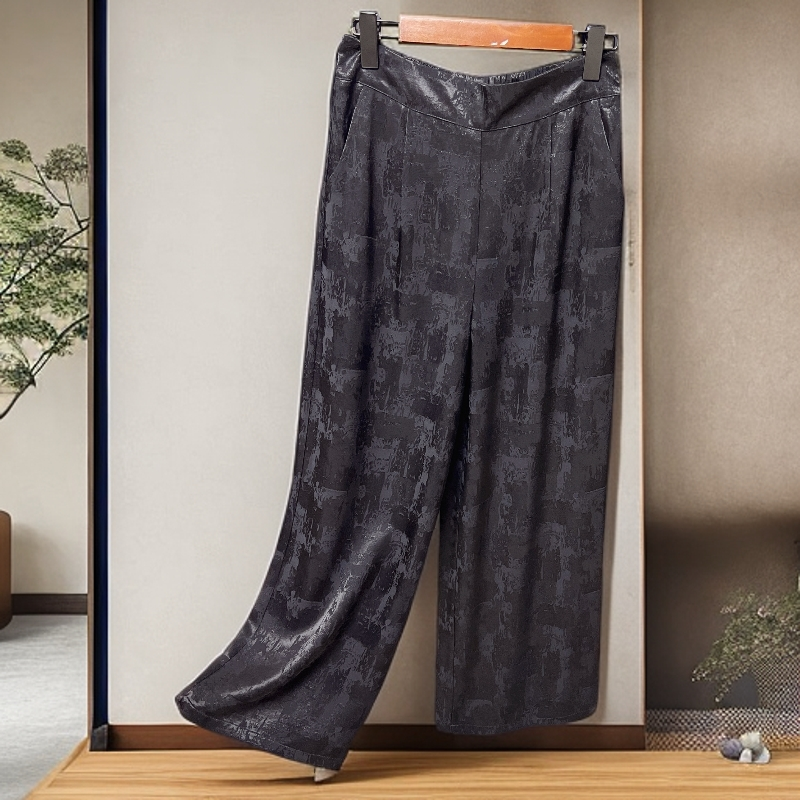 910【金姐专属】新款加厚休闲时尚提花直筒阔腿裤