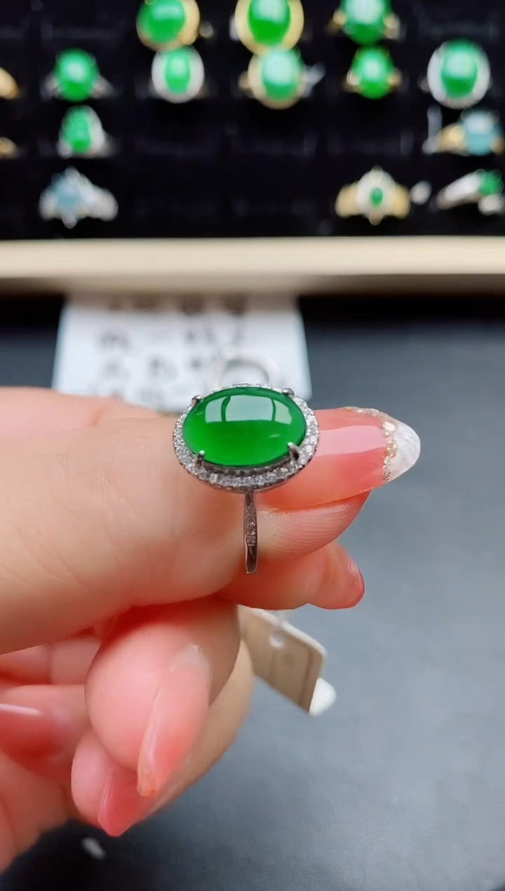 【闪购商品】翡翠戒指银S925镶嵌21212