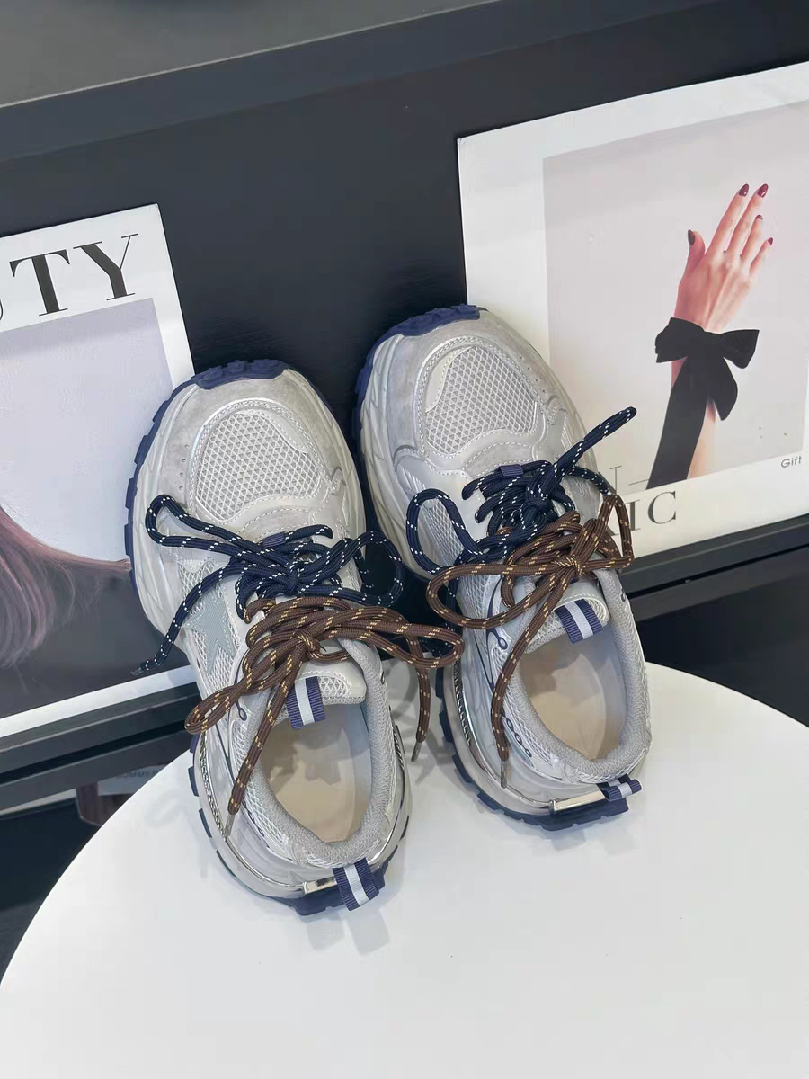 时尚炸街1809双鞋带老爹鞋女2025秋冬新款百搭增高厚底休闲鞋