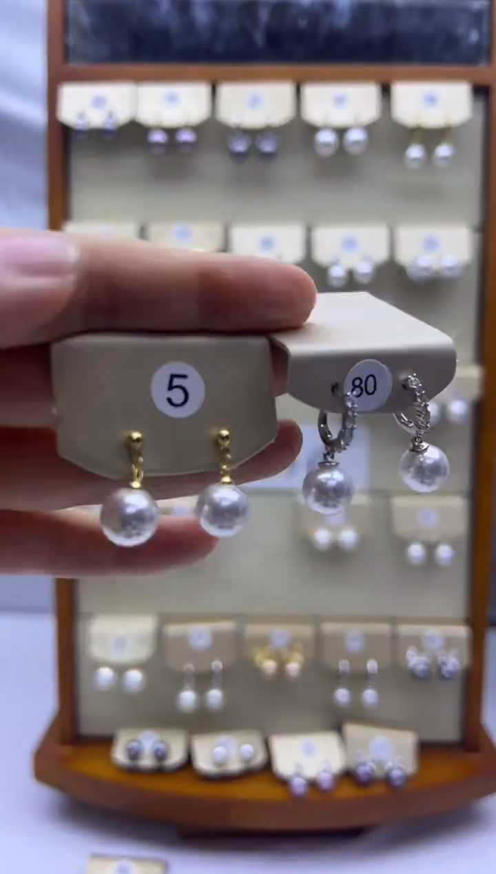 未镶嵌耳饰淡水珍珠5+80