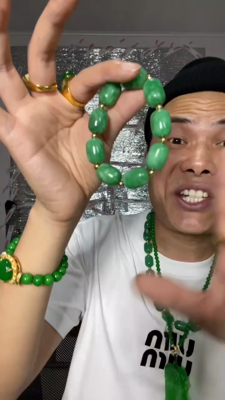 未镶嵌手串翡翠【小伍珠宝】缅料老型珠手串