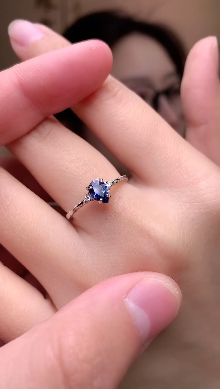 【闪购商品】蓝宝石戒指银S925镶嵌戒指