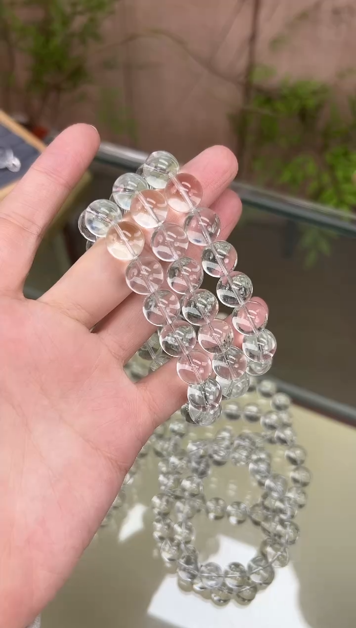 未镶嵌手串水晶白水晶12mm单圈